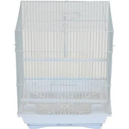 YML GROUP YML Group A1124MWHT 11 x 8.5 x 14 in. Flat Top Small Parakeet Cage; White A1124MWHT